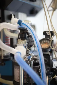 Detalle del circuito de la máquina de anestesia